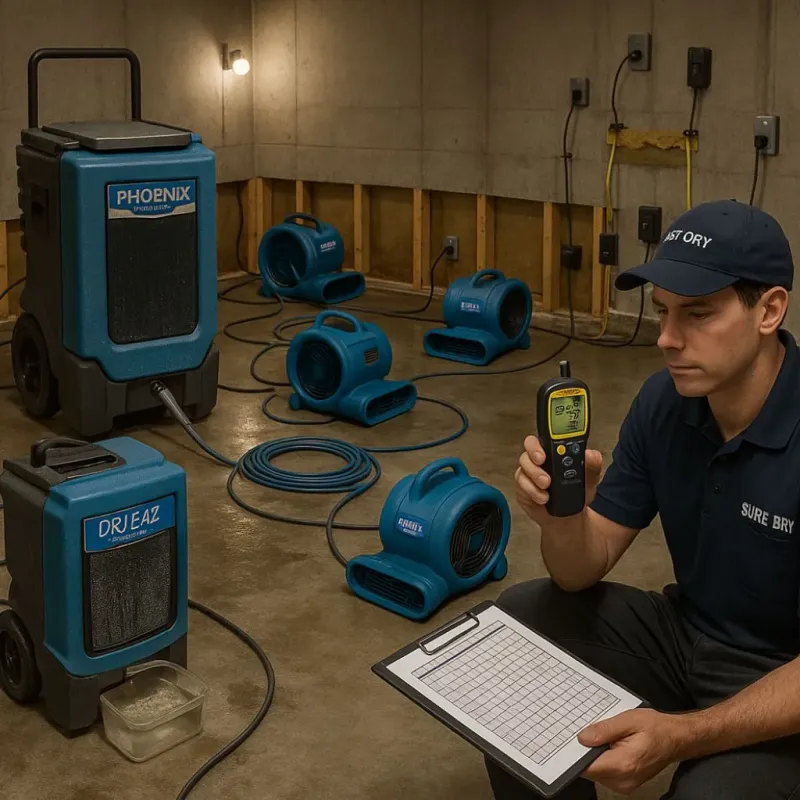 Structural Drying and Dehumidification process in Chapel Hill, NC
